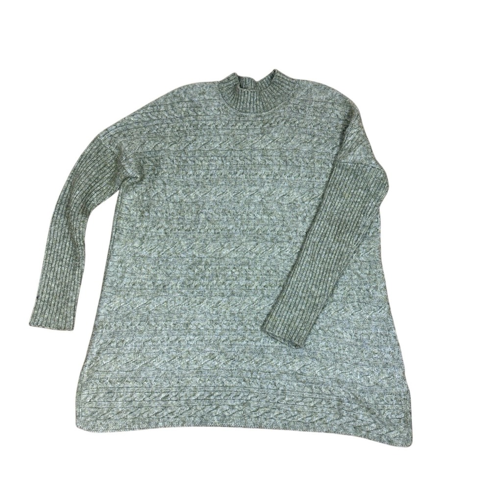 Soft Surroundings Cable Knit Chunky Mock Neck Sweater Long‎ Sleeve Oversized XS